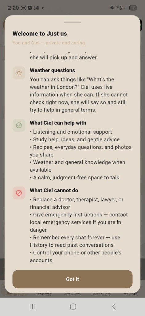 Welcome to Just us — what Ciel can and cannot do
