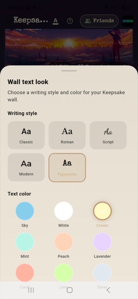 Choose writing style and color