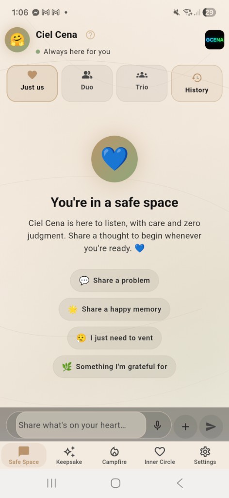 GCENA Safe Space with Ciel — You're in a safe space