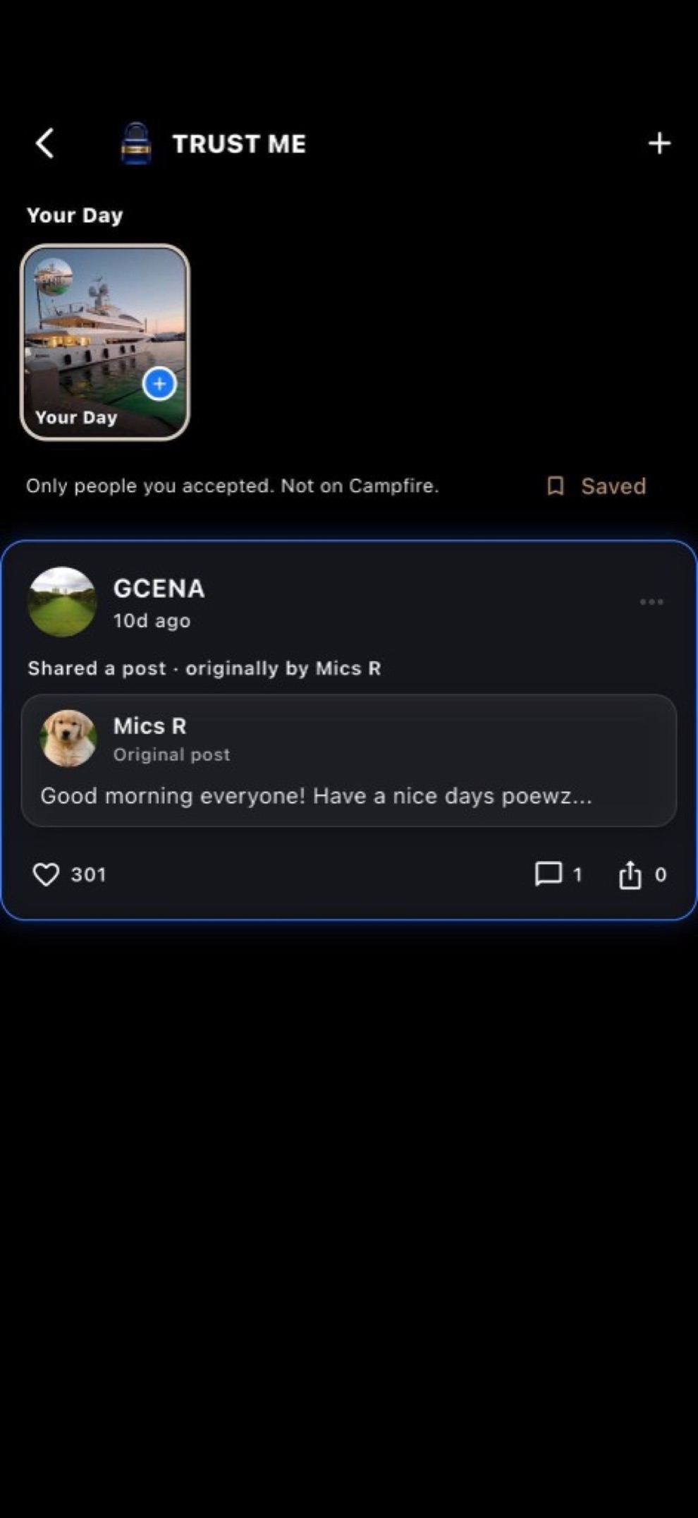 TRUST ME — friends-only posts